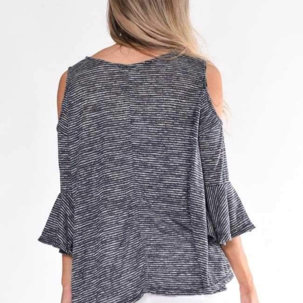 Hacci Stripe Cold Shoulder - Picture 3 of 3